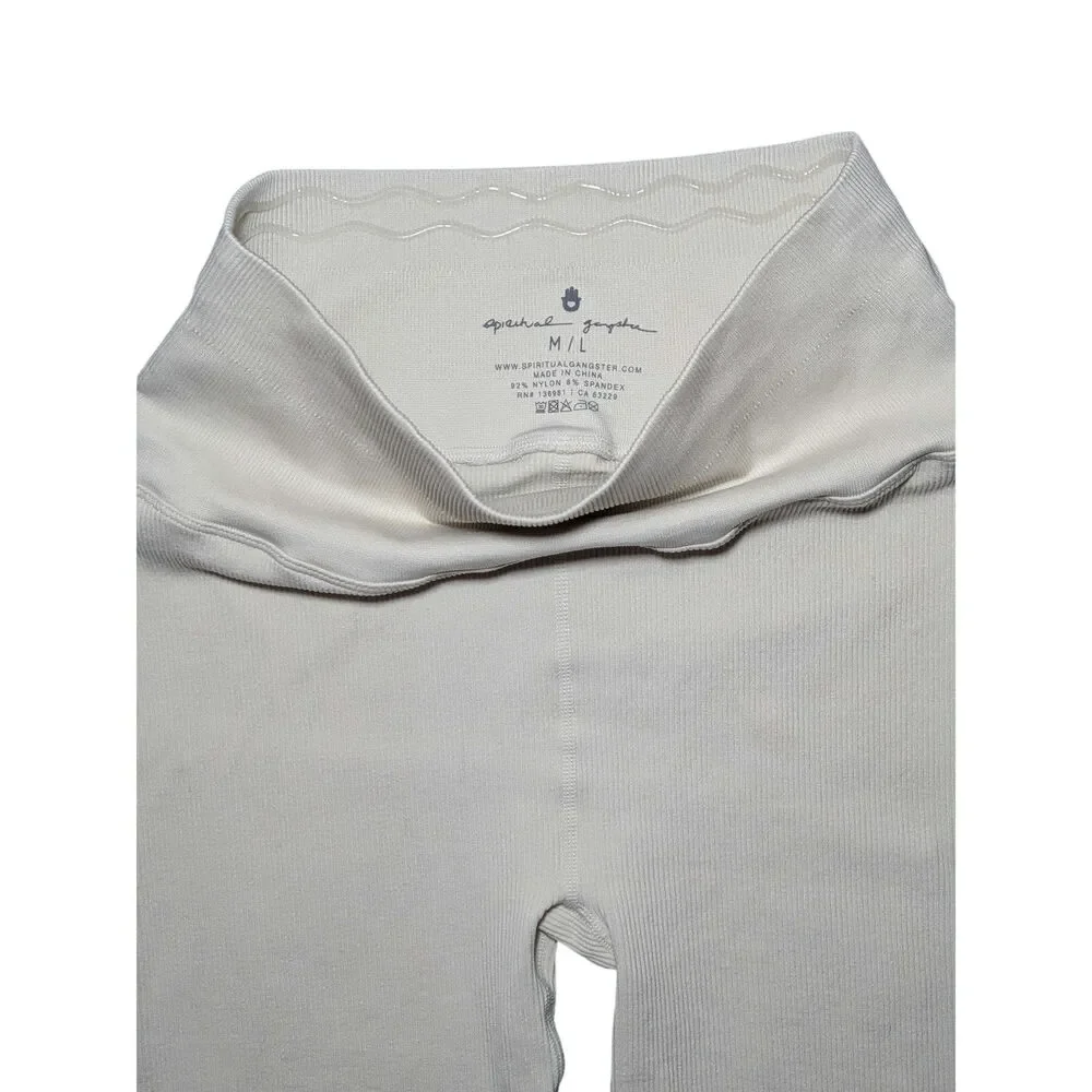 Spiritual Gangster Love Sculpt Seamless Ribbed Biker Shorts Cream